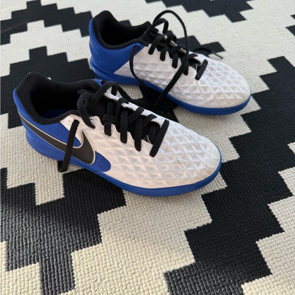 Nike Kids White and Blue Sneakers